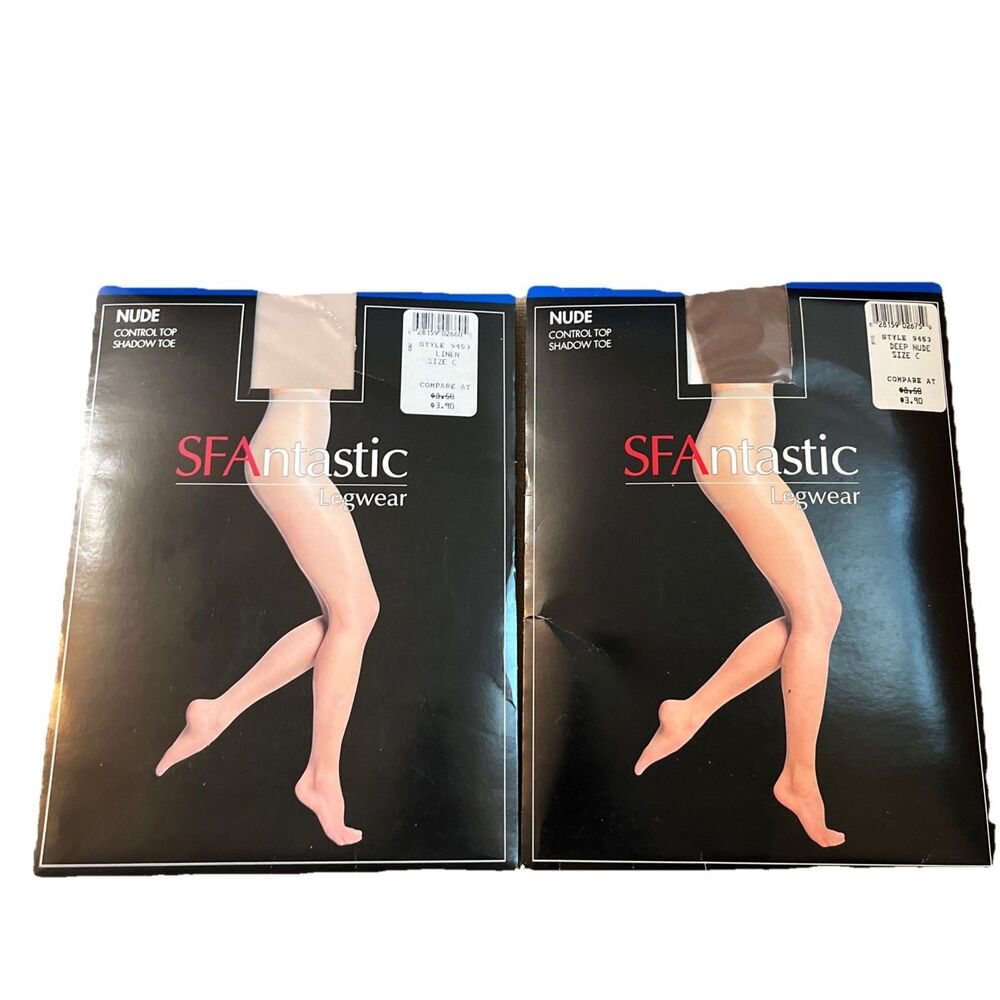 SFAntastic Legwear Pantyhose Control Top Shadow Toe Sz C Linen Deep Nude Nylons